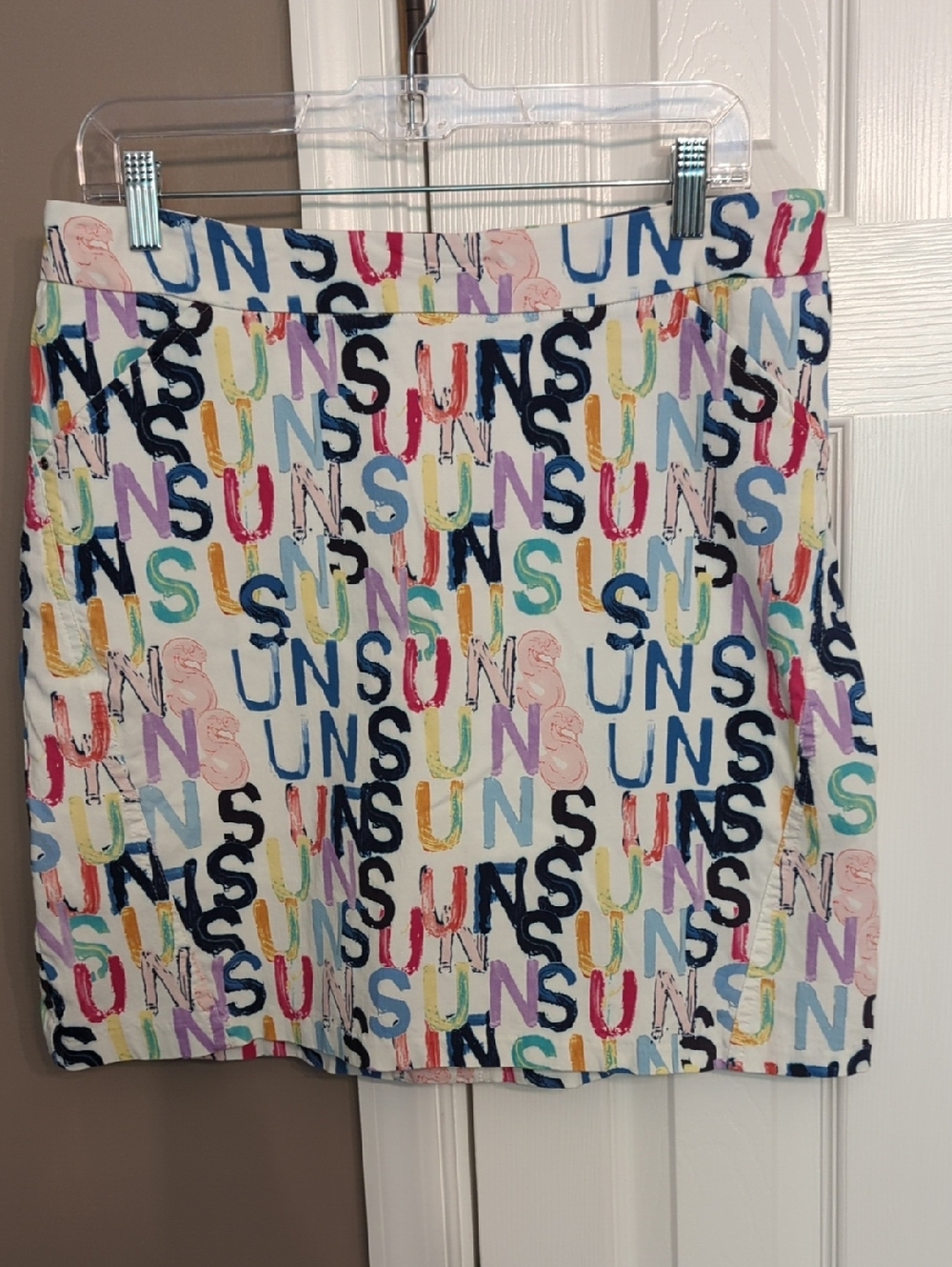 Colorful SUN Print White Skort Summer Vibes